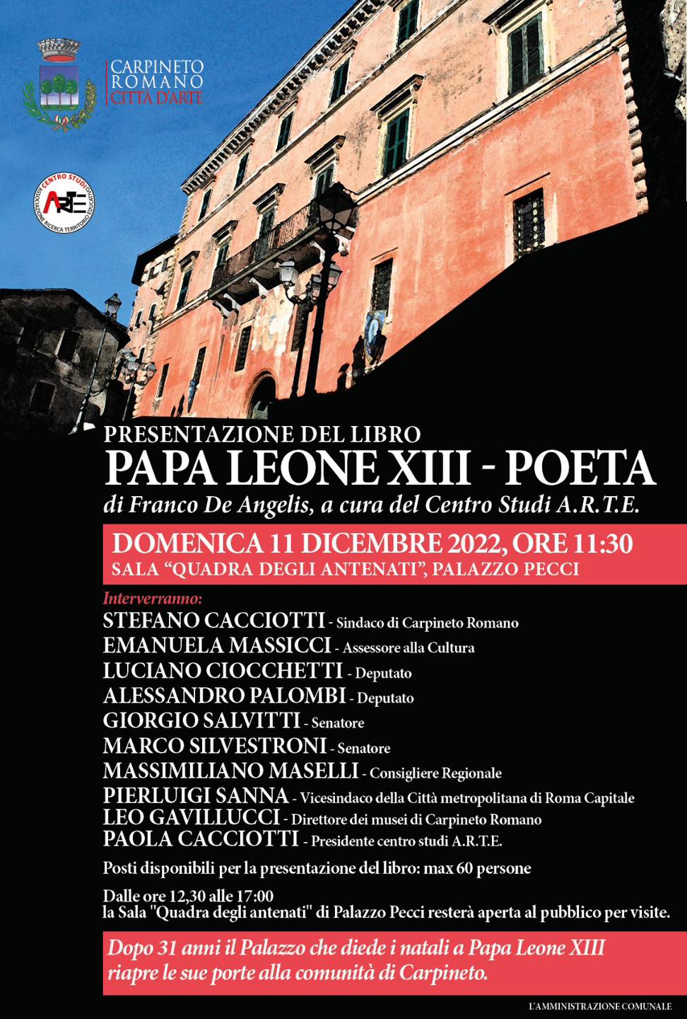 Carpineto Romano: Presentazione del libro Papa Leone XIII-Poeta @ Carpineto Romano