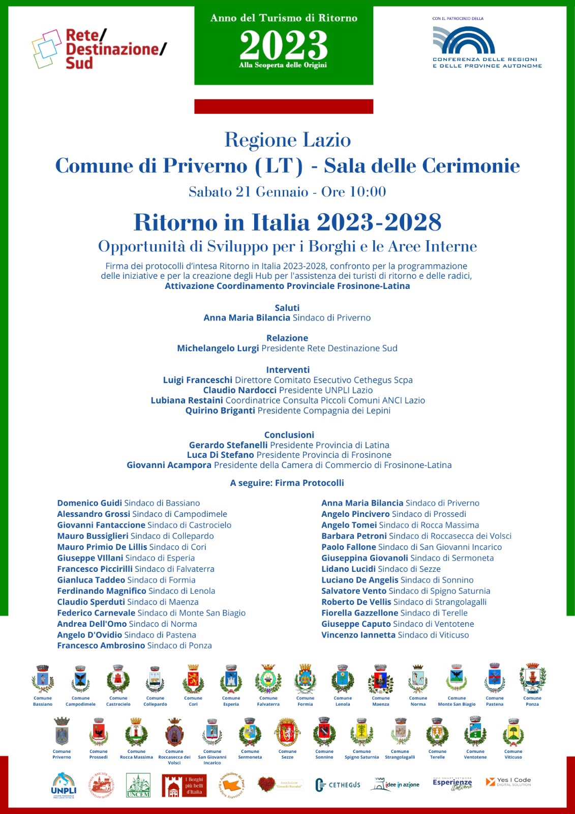 Priverno: Ritorno in Italia 2023-2028 @ Priverno