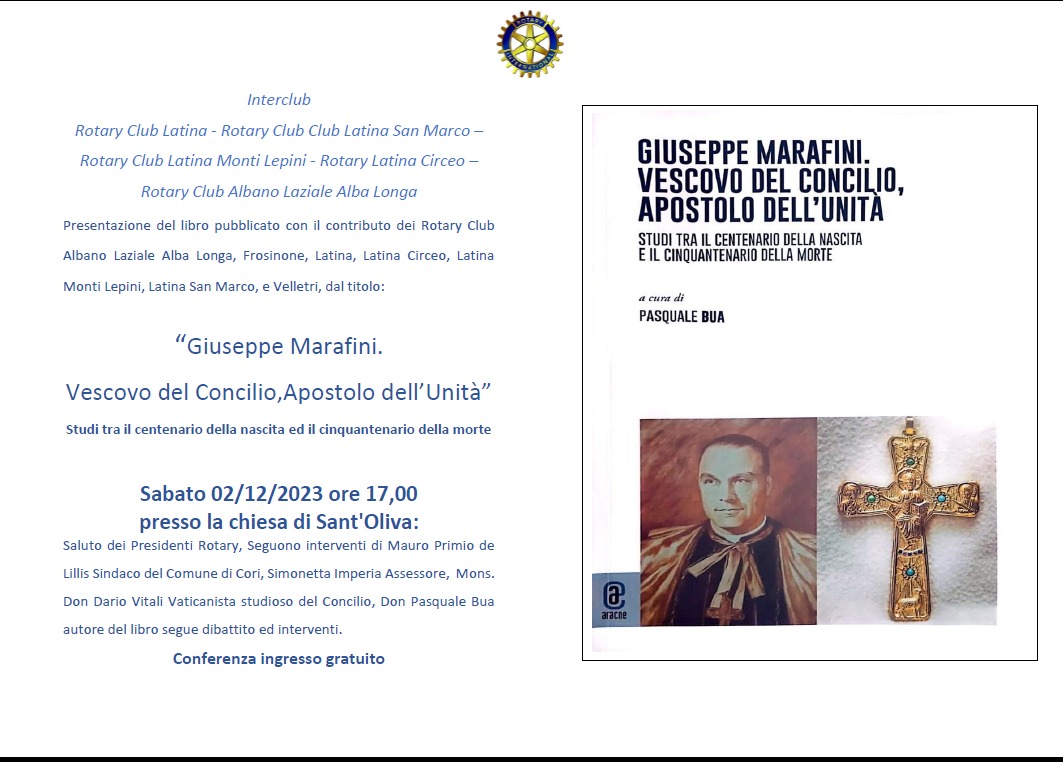 Cori: presentazione del libro "Giuseppe Marafini. Vescovo del Concilio, Apostolo dell'Unità" @ Comune di Cori