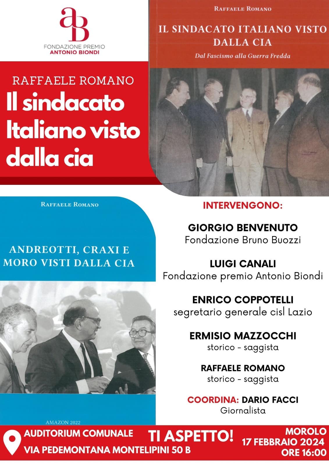 Comune di Morolo: presentazione del libro "il sindacato italiano visto dalla Cia" @ Comune di Morolo