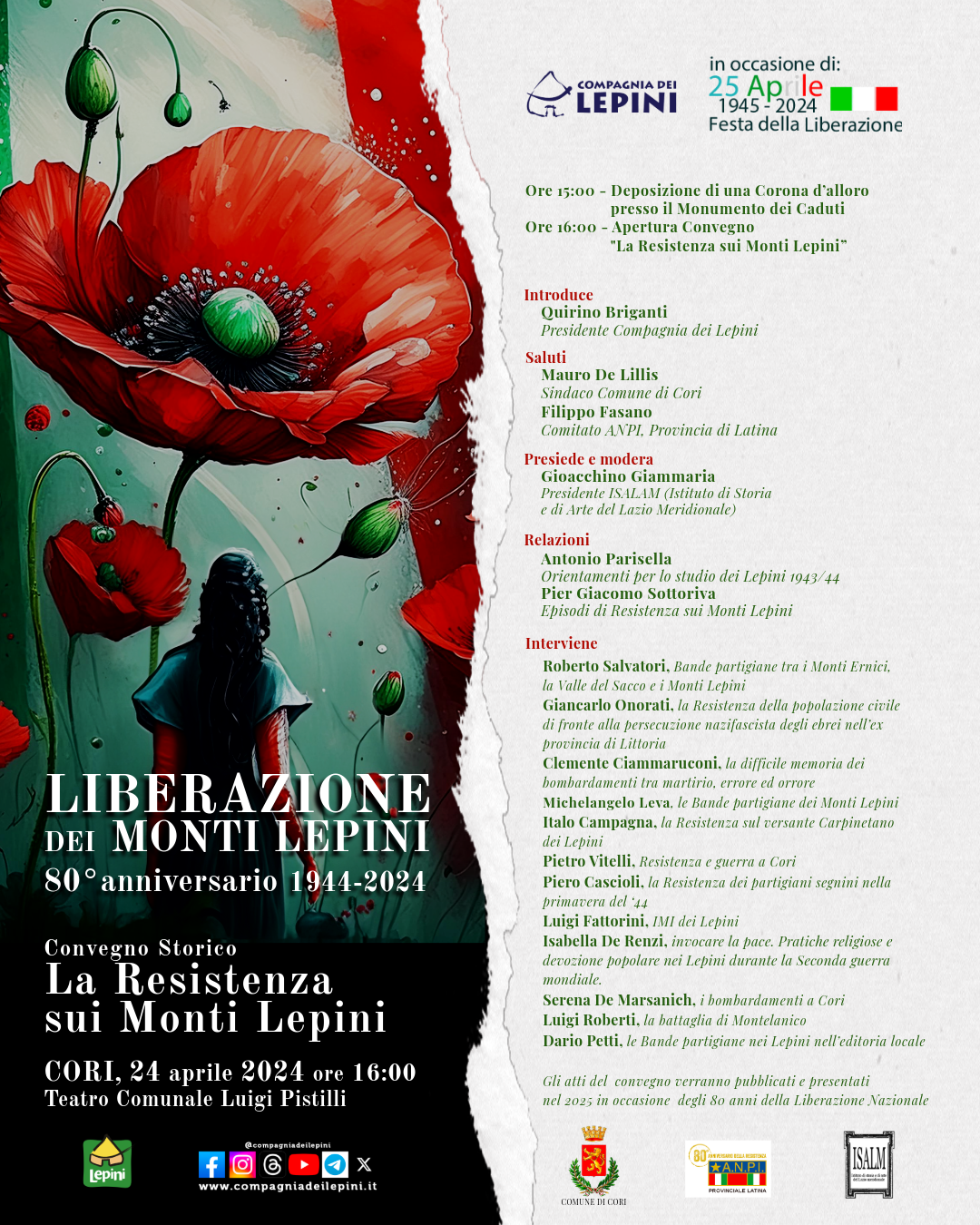 Cori: convegno storico: "La Resistenza sui Monti Lepini" @ Cori