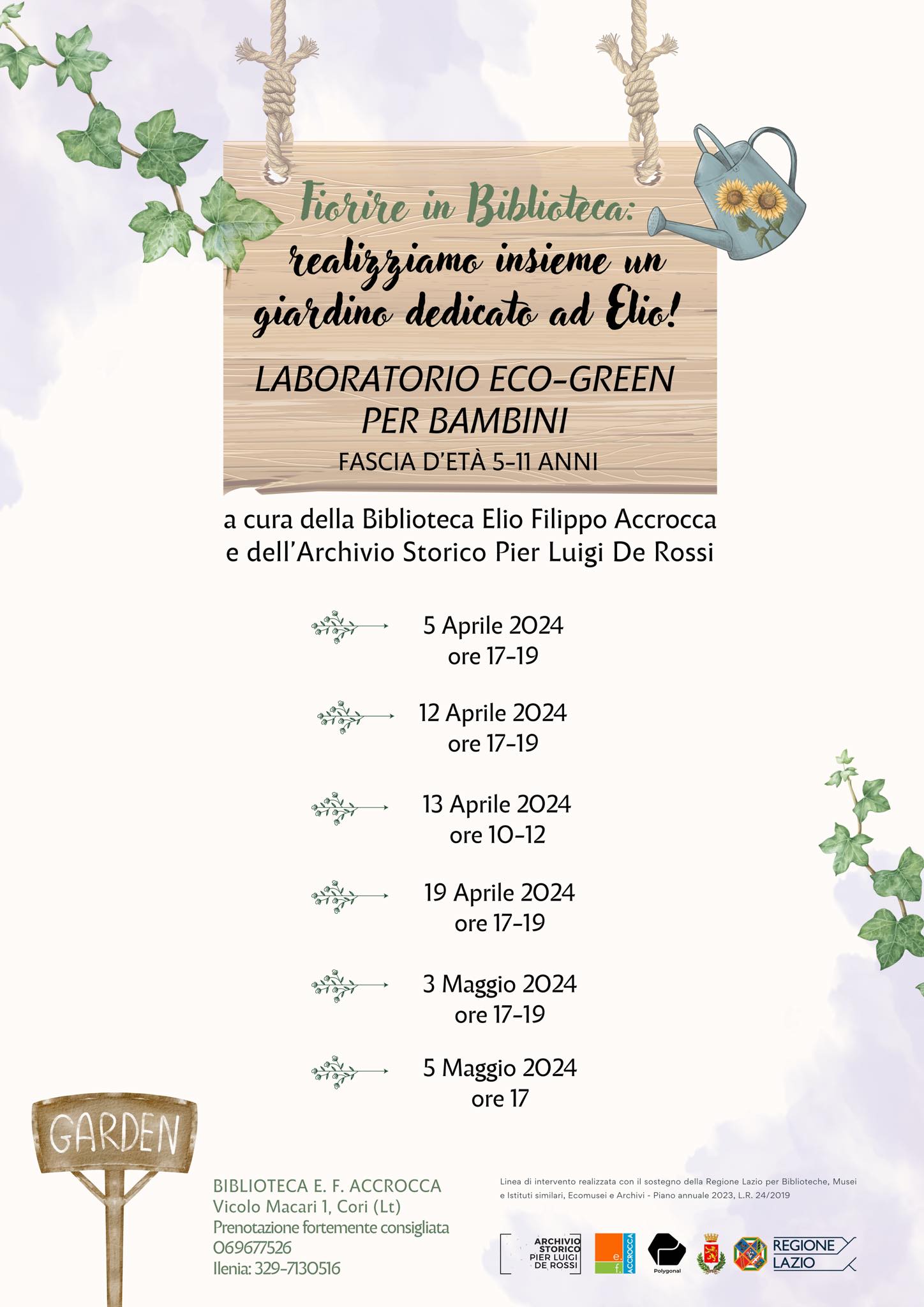 Cori: Laboratorio eco-green per bambini @ BIBLIOTECA E. F. ACCROCCA