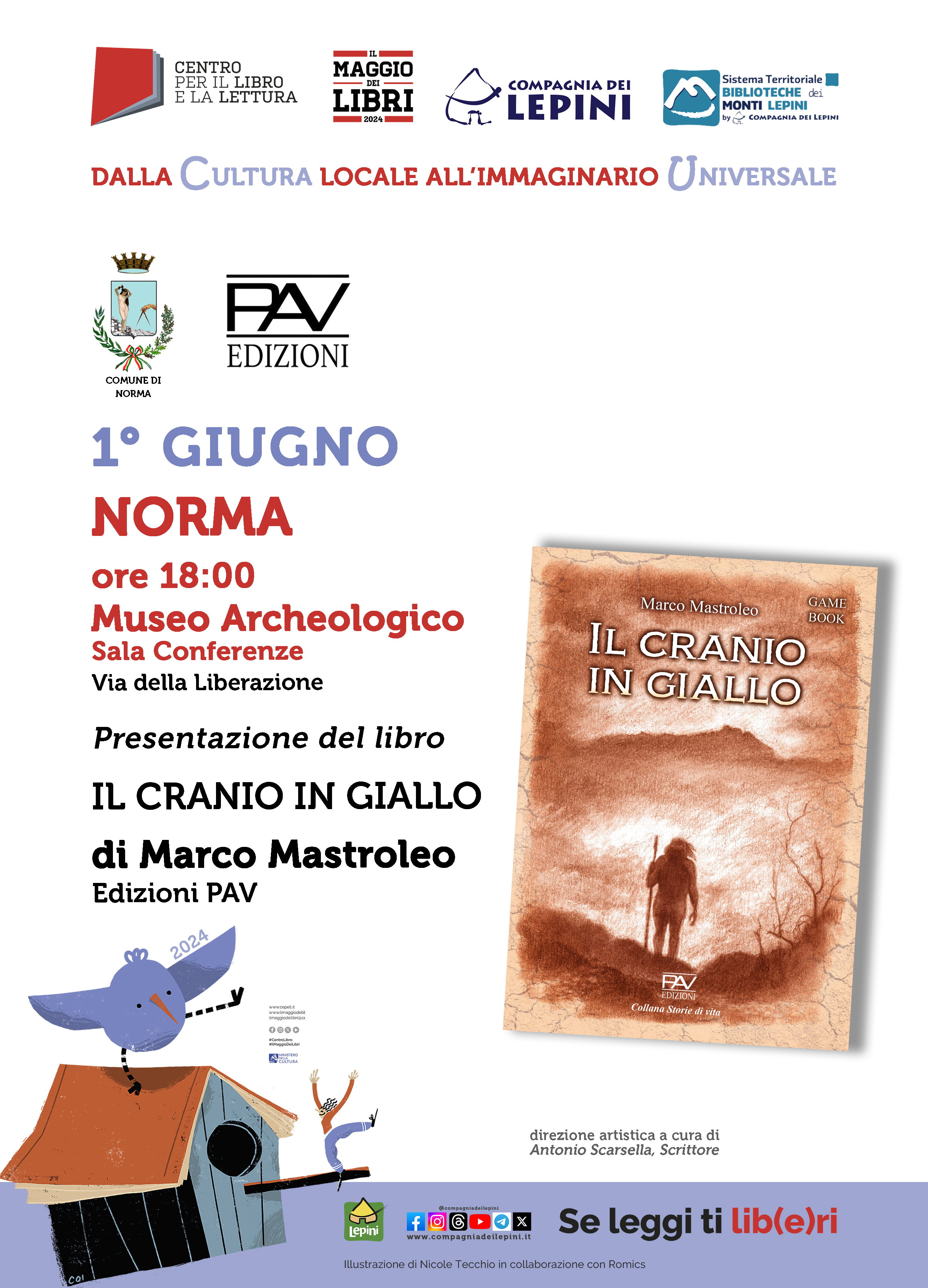 Il Maggio dei Libri a Norma: Presentazione del libro "Il Cranio Giallo" di Marco Mastroleo @ Museo Archeologico - Sala Conferenze