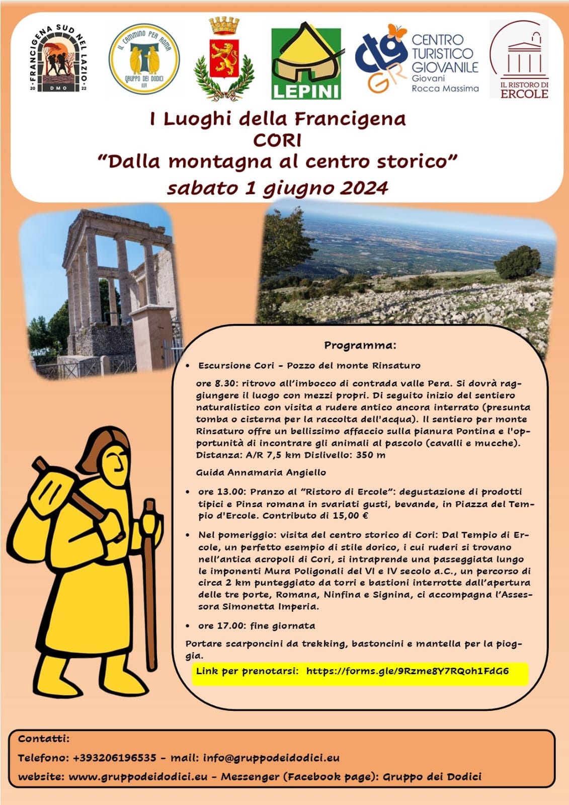 Cori: I Luoghi della Francigena, "Dalla Montagna al Centro Storico" @ Comune di Cori (LT)